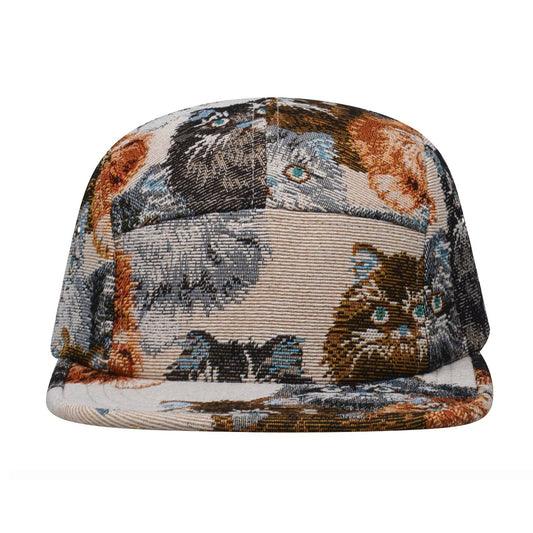 Cat Jacquard 5 Panel Hat