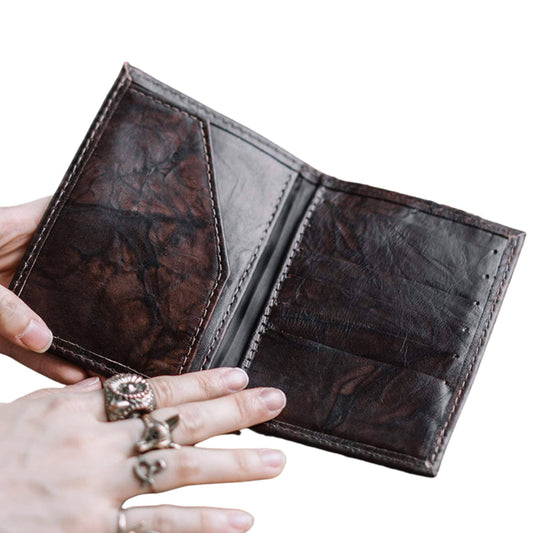 Leather Passport Wallet - Brown