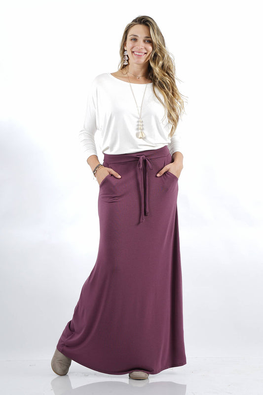 Curve Drawstring Skirt-( Choose Color)