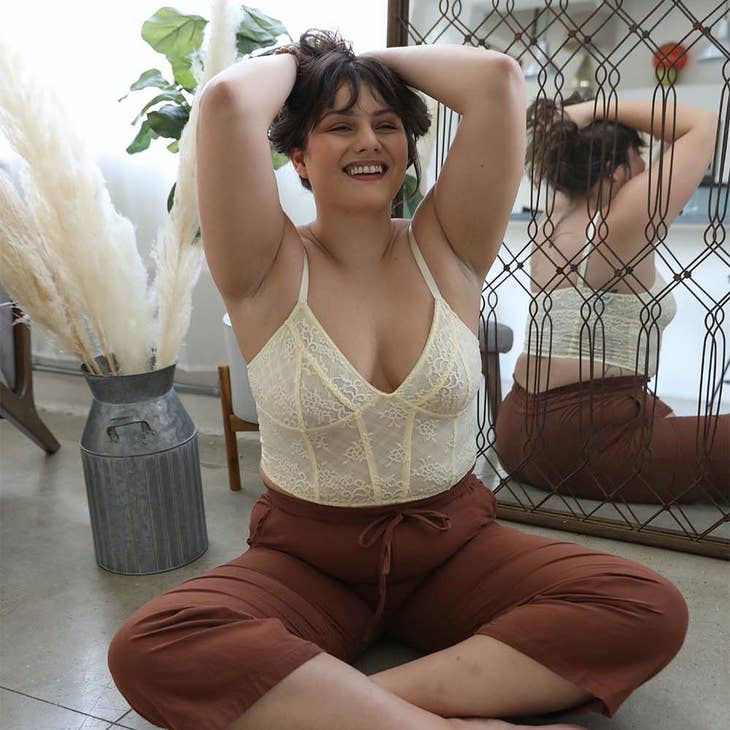 Plus Size Lace Longline Corset Bralette - La De Da