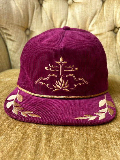 Agave bloom corduroy hat