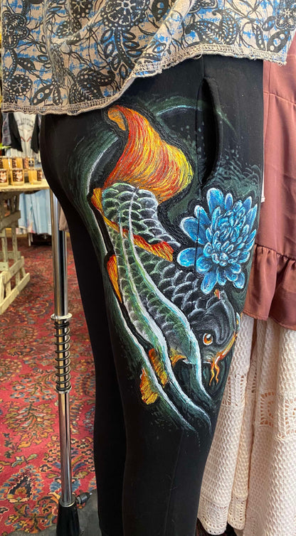 Koi Fish Black Zenana Sweatpants- Thom Little*