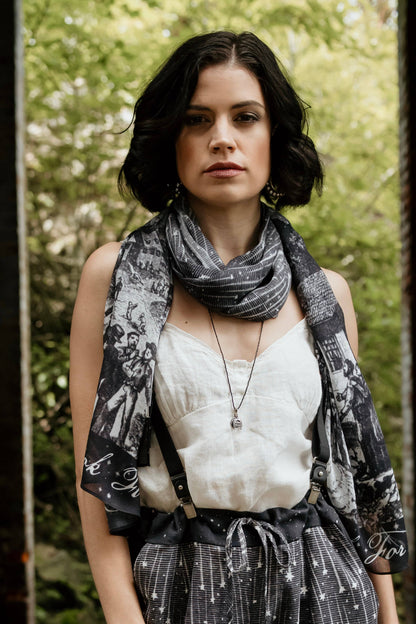 Stargazer Bohemian Scarf with Falling Stars