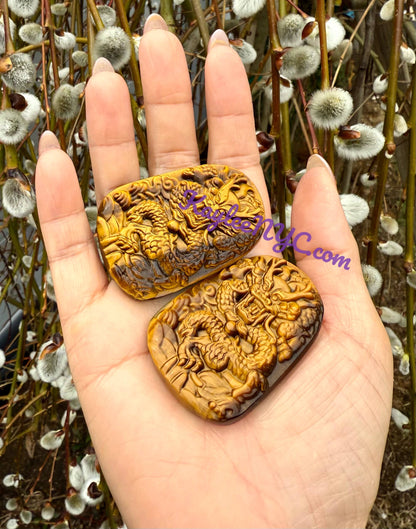 Natural Tiger Eye Dragon Crystal