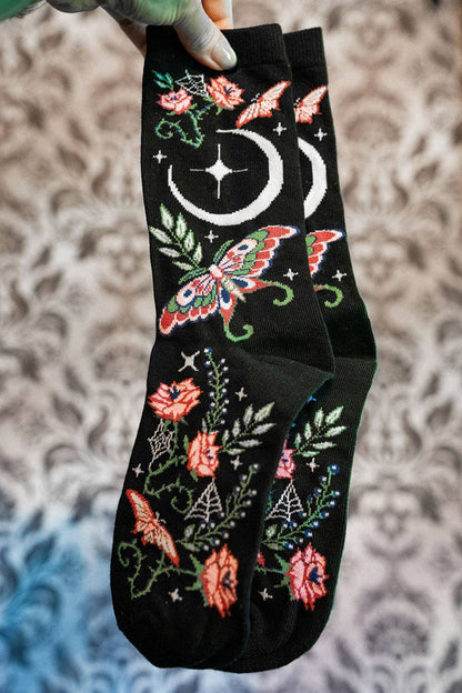 Enchanted Garden Luna Moth Socks