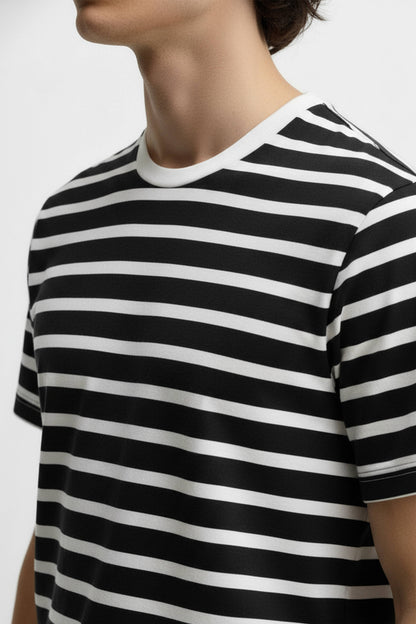 Hawks Bay Men's Stripe T-Shirt - Black