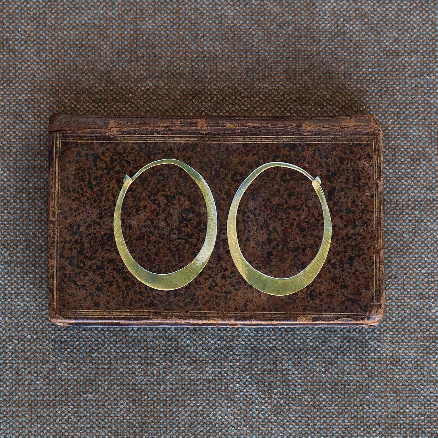 Oval Brass Earrings