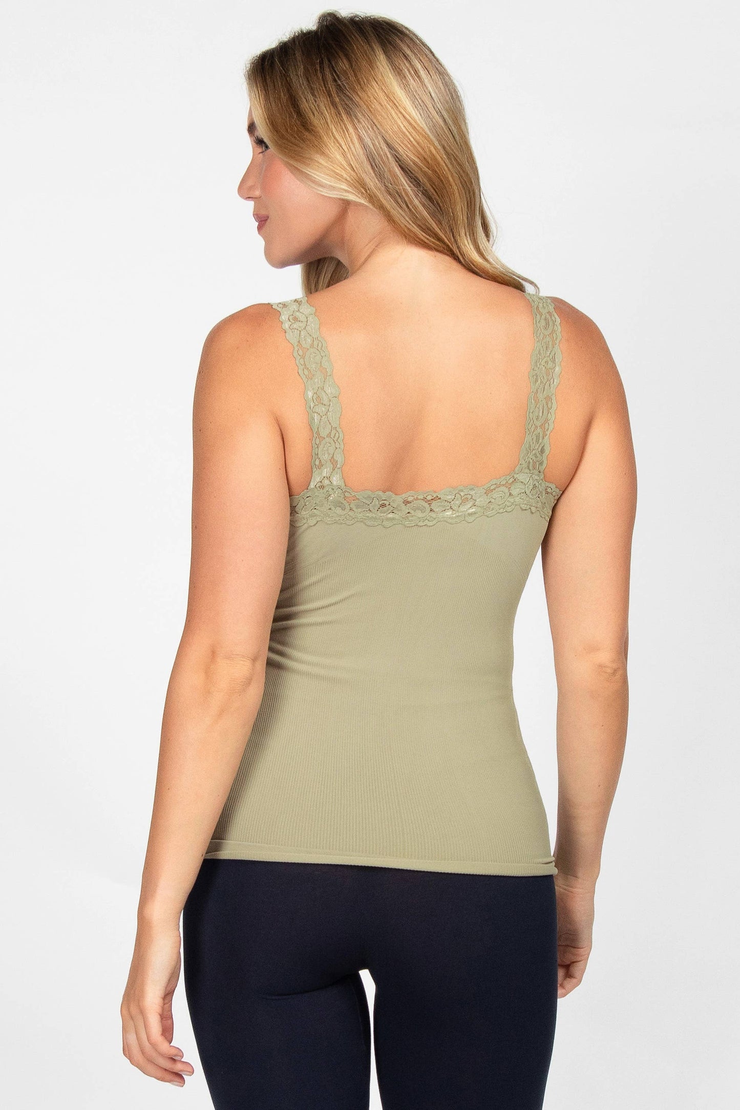 Seamless Laced Camisole Corset - Sage Brush