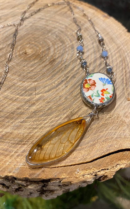 Large Ceramic Cicada Necklace *N258