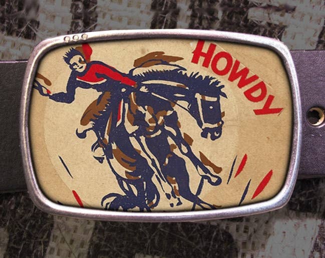 Howdy Cowboy Belt Buckle