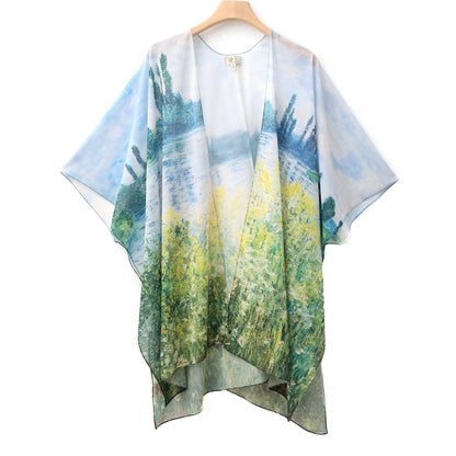 Monet-Banks of the Seine Print Kimono