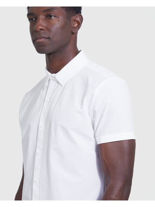 Mens Carbon Commuter Short Sleeve Button Up - White