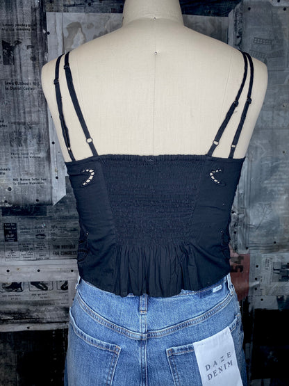 Sweet Sammi Eyelet Top - Black