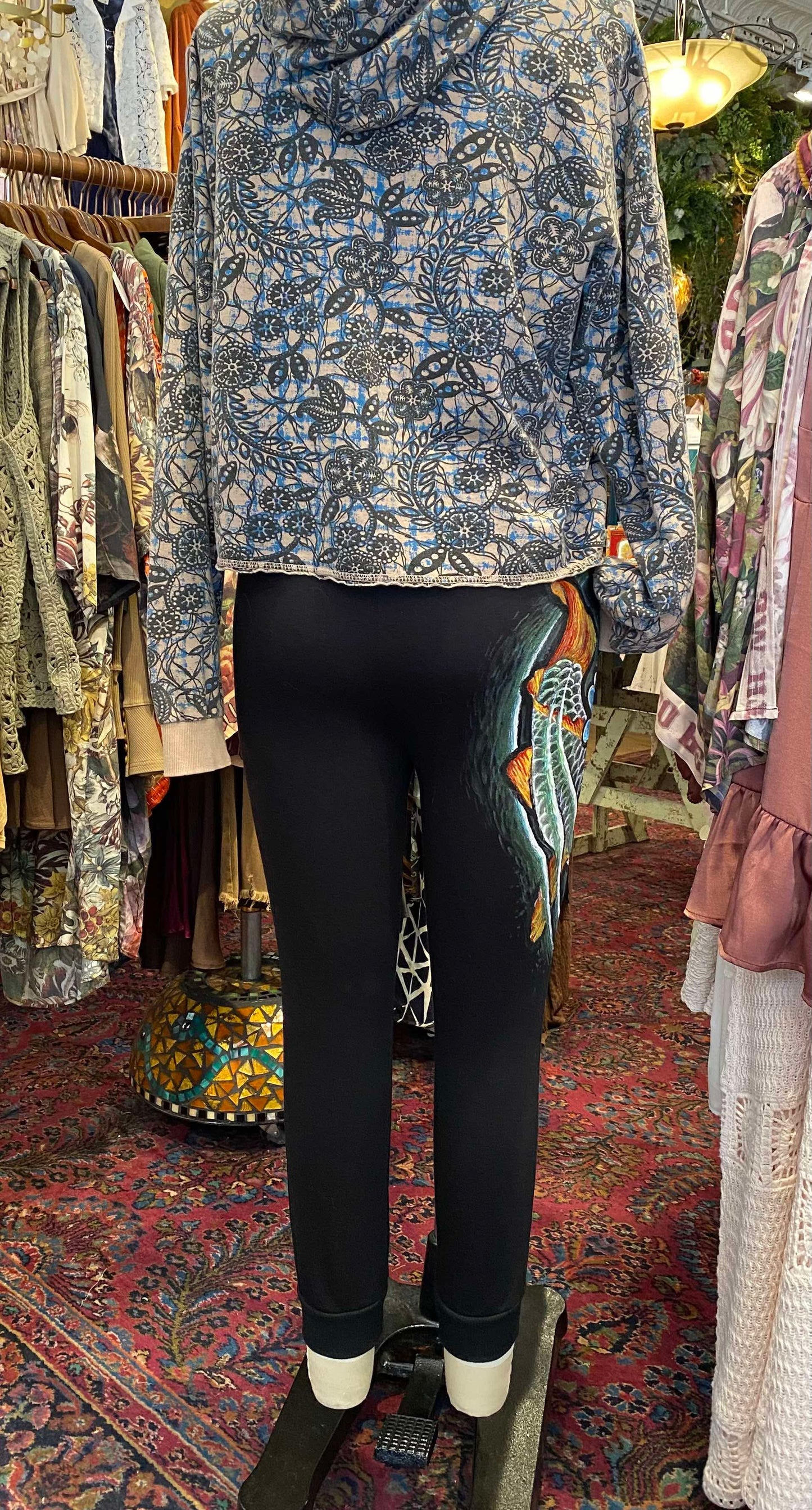 Koi Fish Black Zenana Sweatpants- Thom Little*