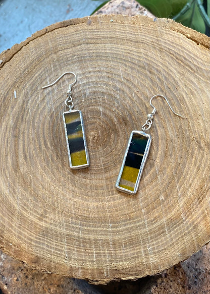 Stained Glass Rectangle Earrings - KC20*