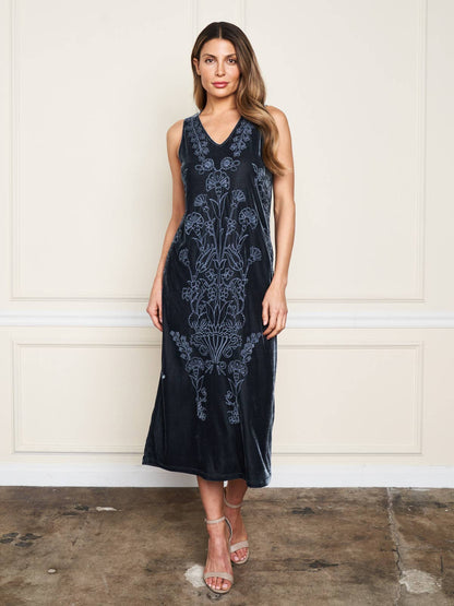 Velvet Tank Dress - Seaweed