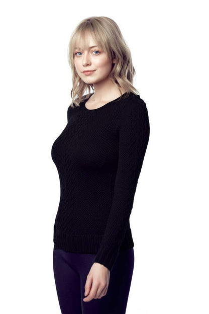 Round Neck Long Sleeve - One Size - Black Fade