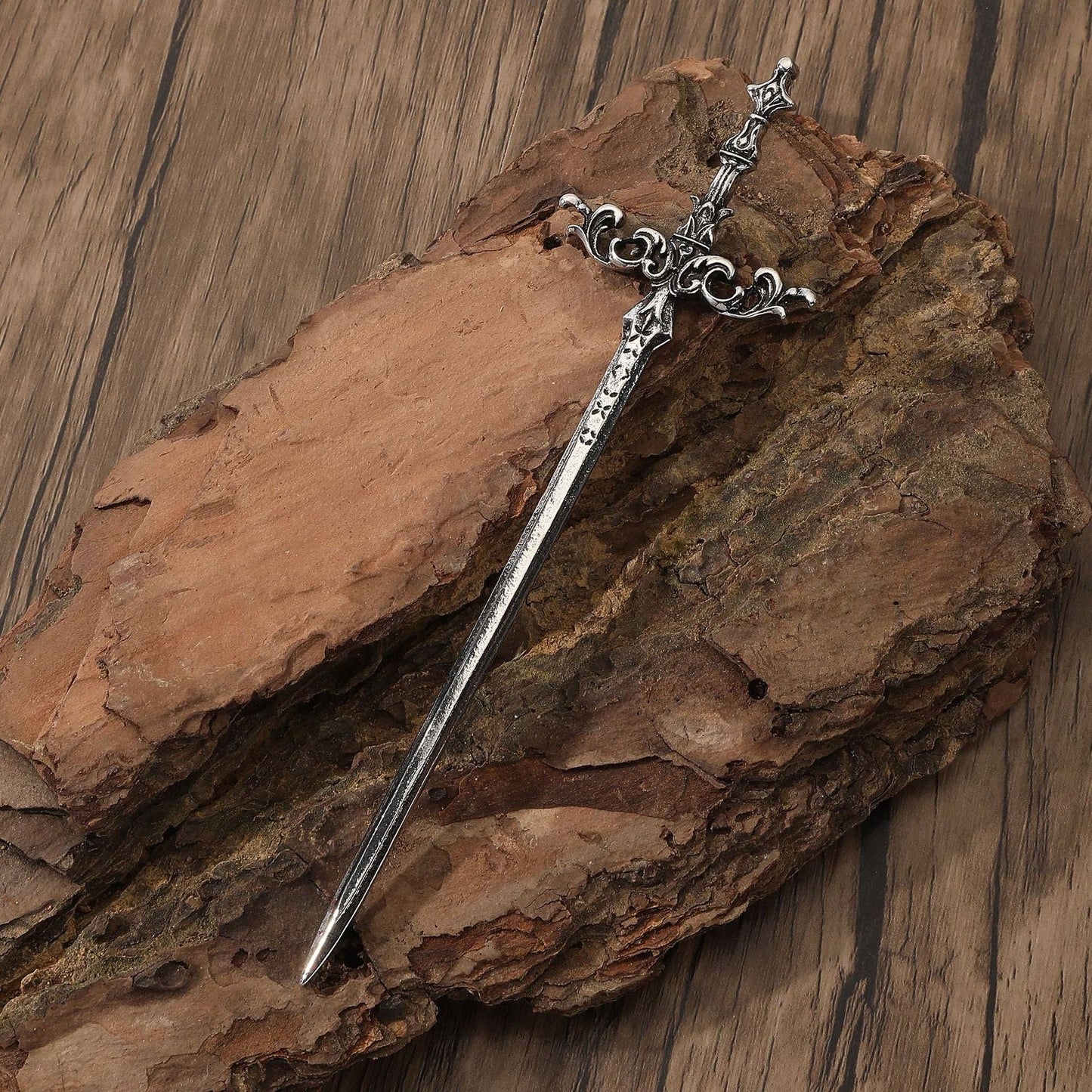 Viking Wave Rune Hairpin - Silver