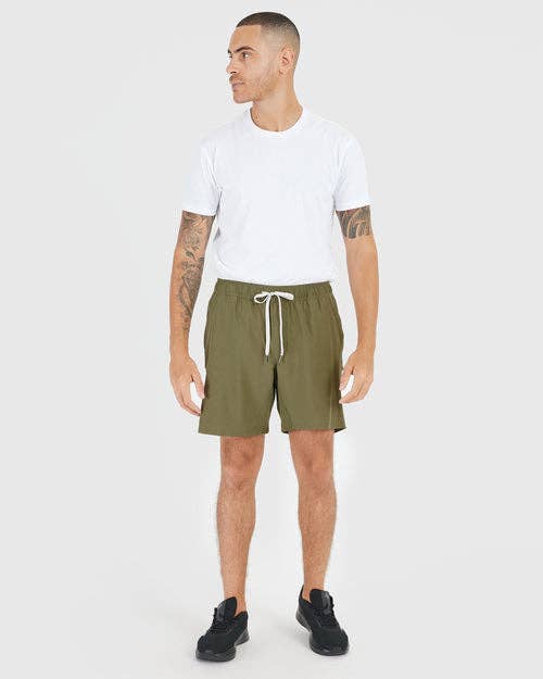 Active Quick Dry Shorts W/ Liner - Military Green
