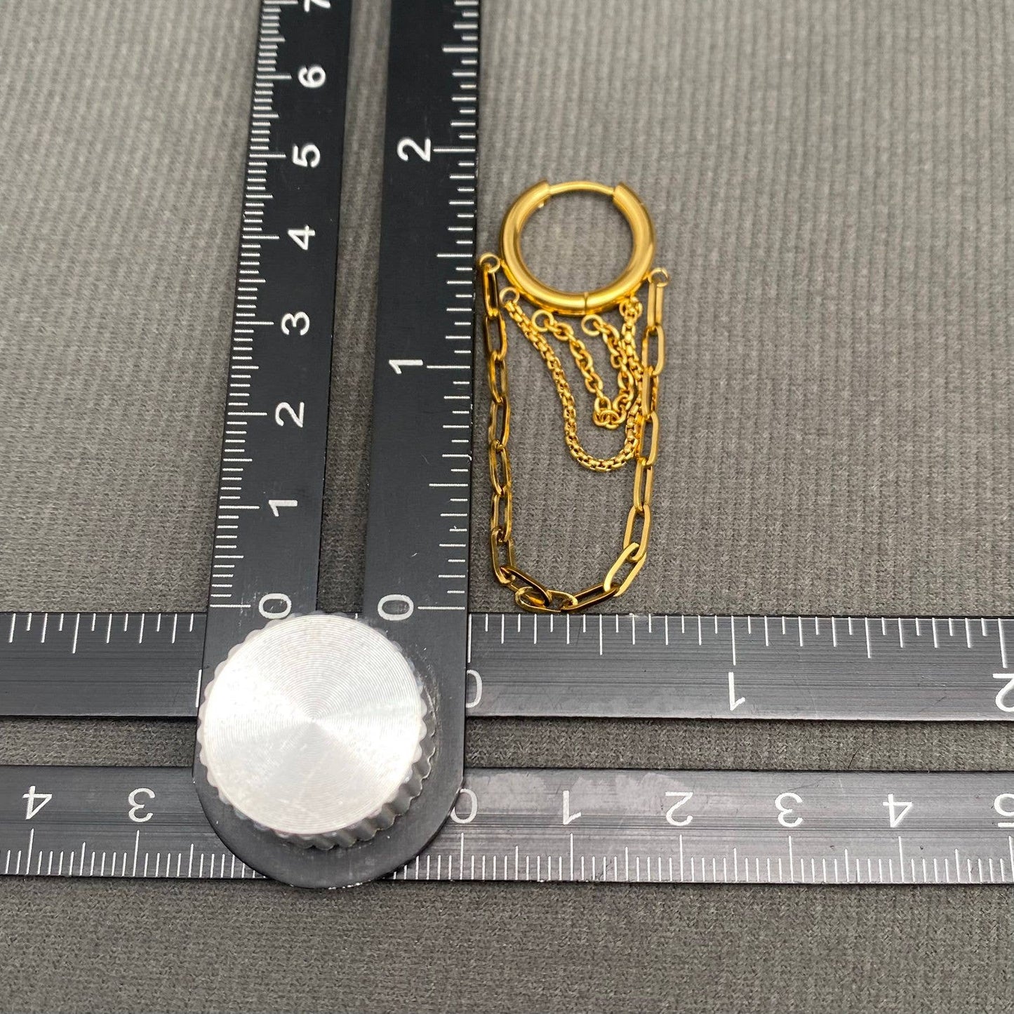 Chain Fringe 18K Gold Plated S.Steel Huggie Earrings - FGS