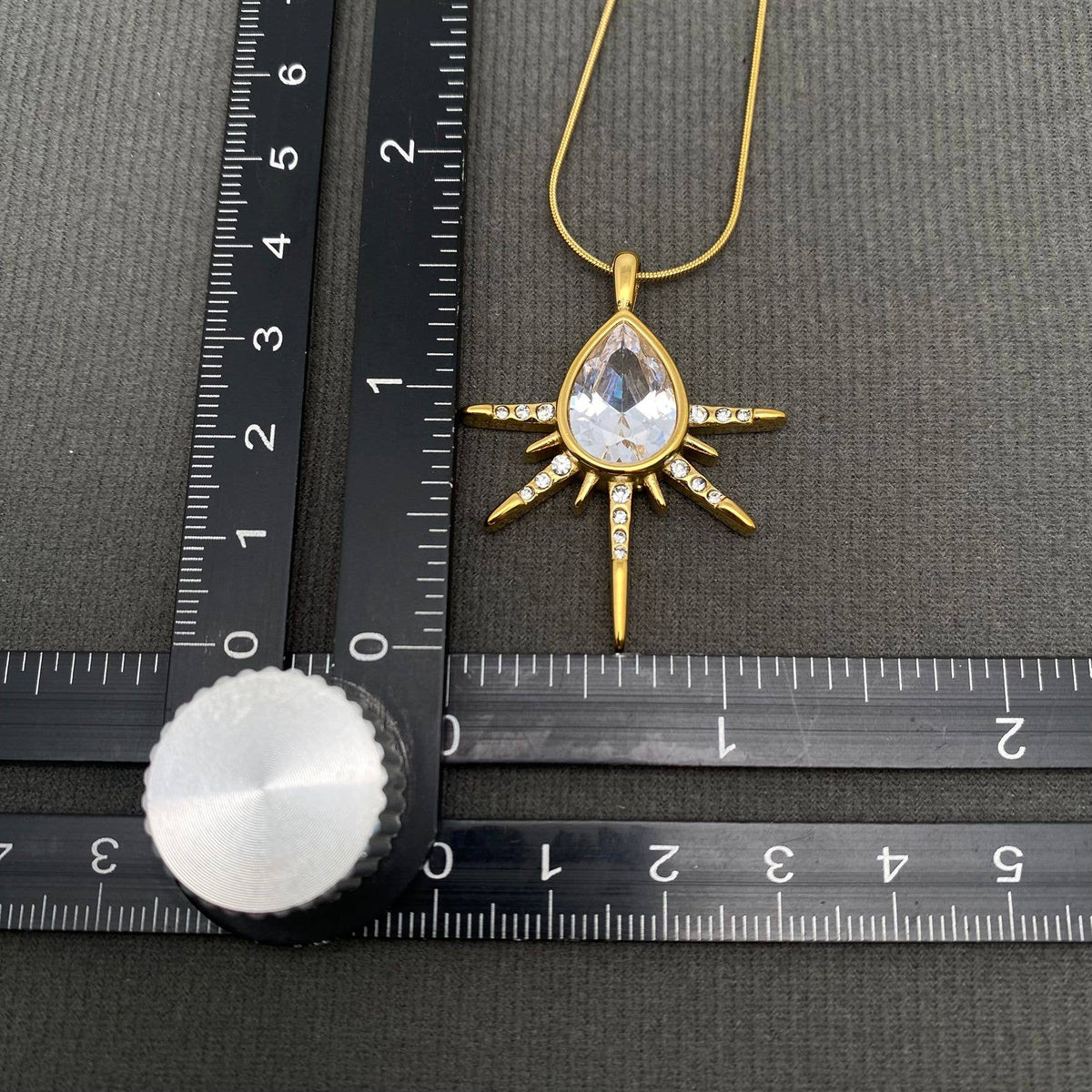 Sparkling Zircon Charm 18K Gold Plated S.Steel Necklace -FGS