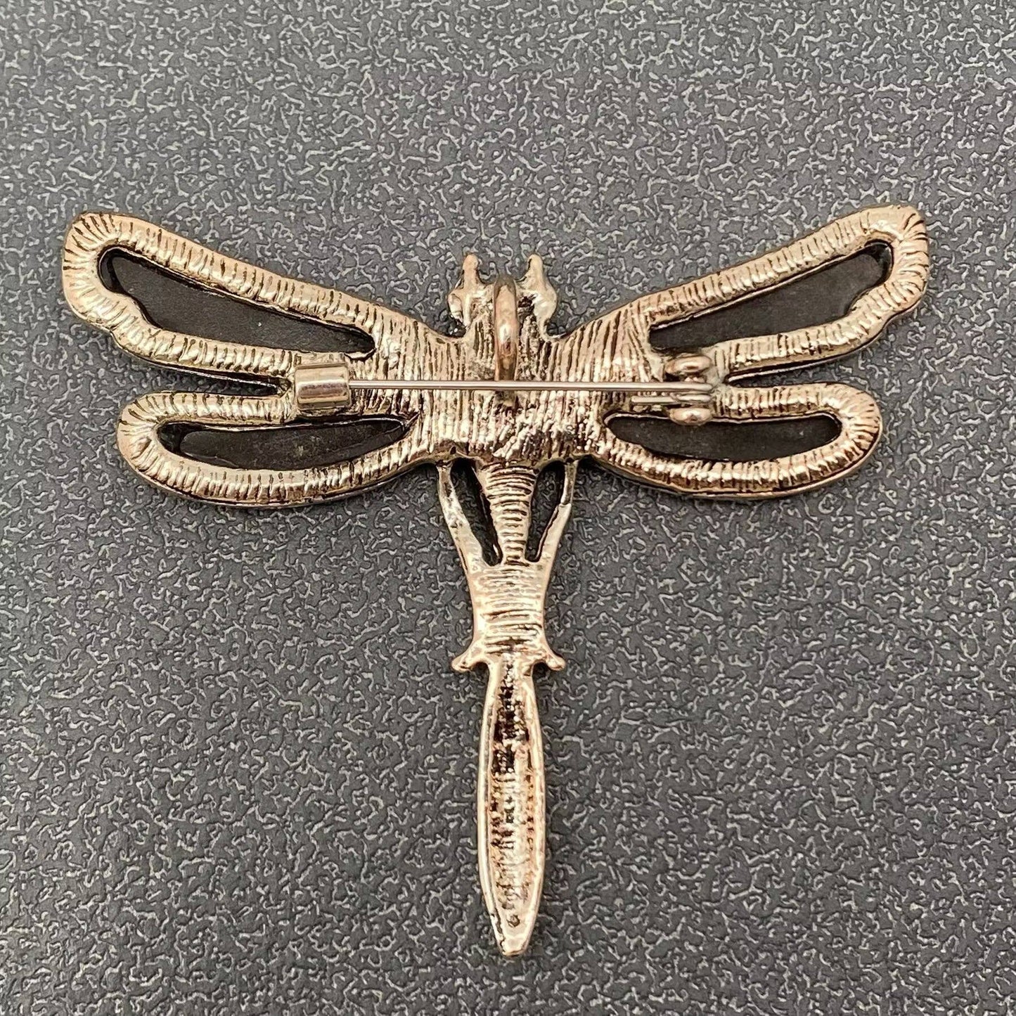 Abalone Shell Silver Tone Dragonfly Brooch