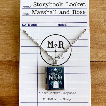 Book Locket Chronicles of Narnia - Lamp Post  - Stainless Steel