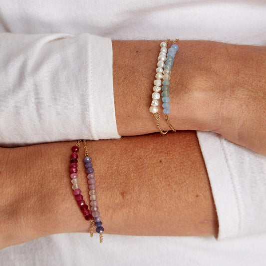 Natural Stone Bead Bracelet (Choose Color)