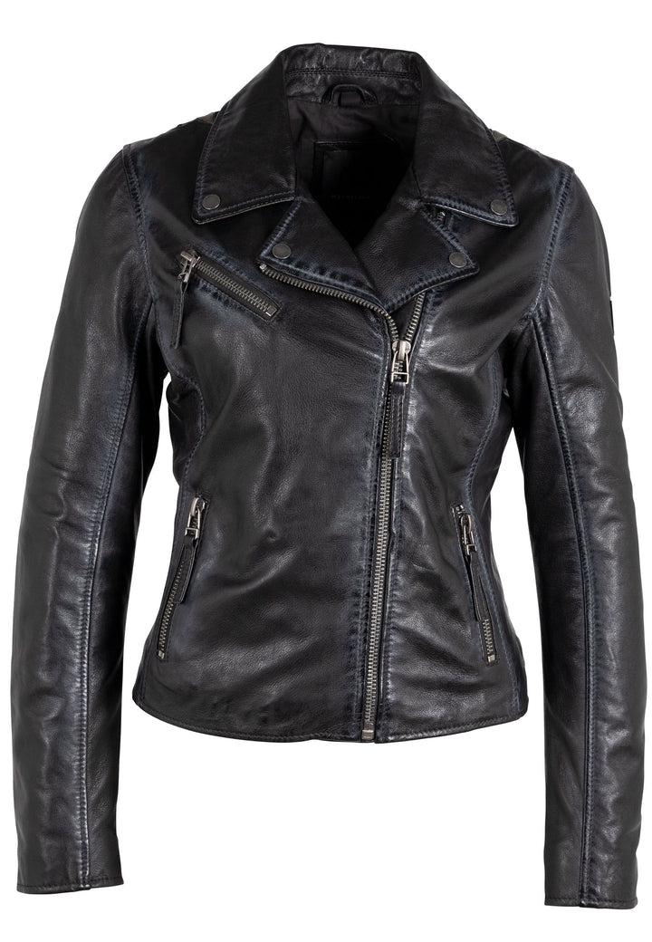 Christie Star Leather Jacket - Black Olive