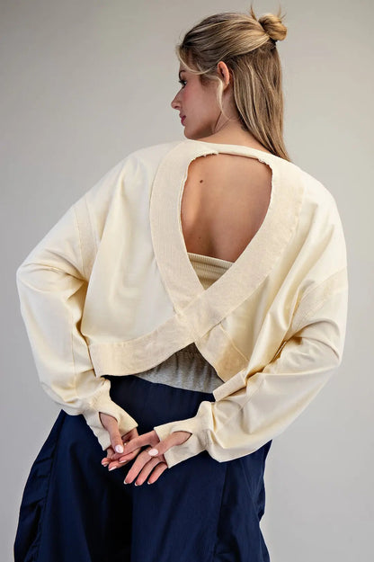Mineral Washed Round Neck Top