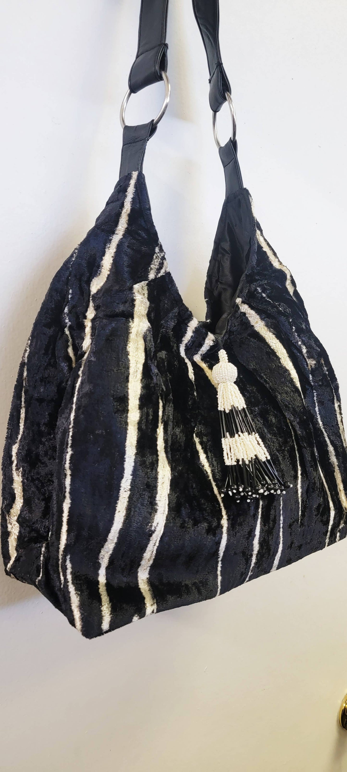 VELVET HOBO TIE DYE - Black