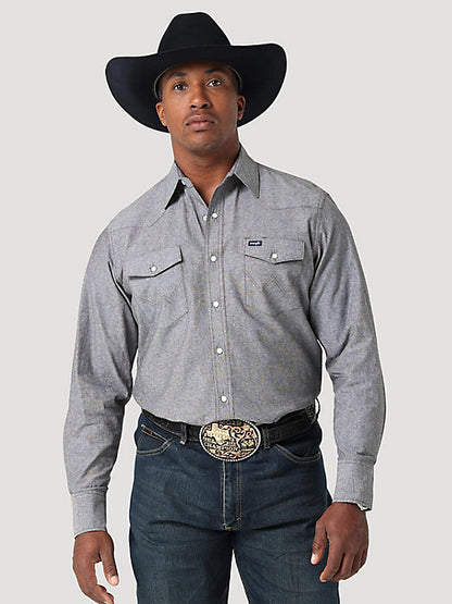 Cowboy Cut Snap Chambray Shirt - Moonless Night - La De Da