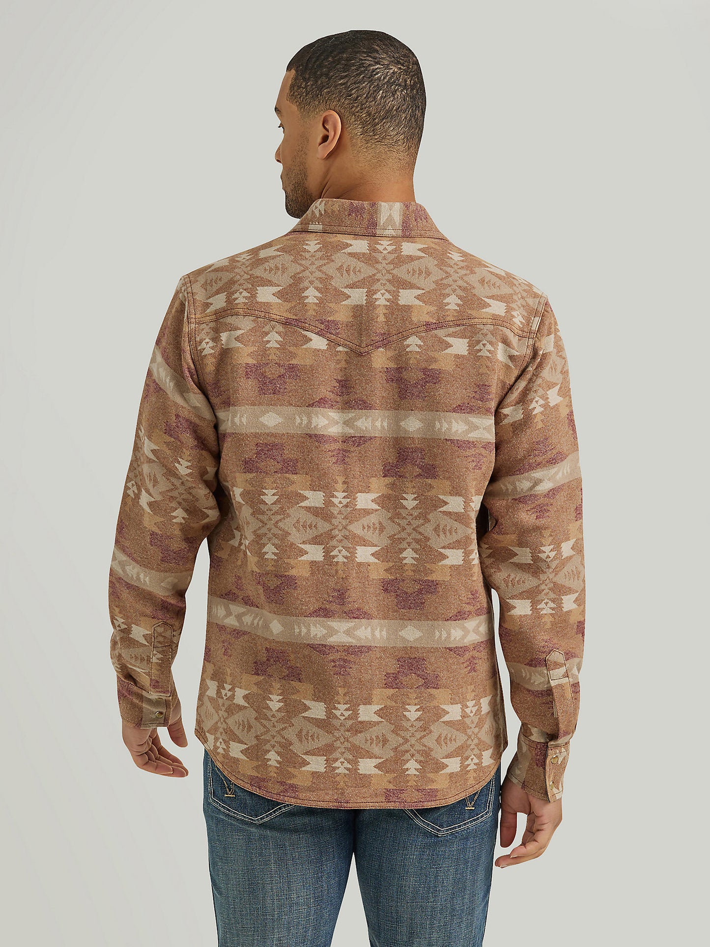 Men's Wrangler Retro Jacquard Snap Shirt - Sand