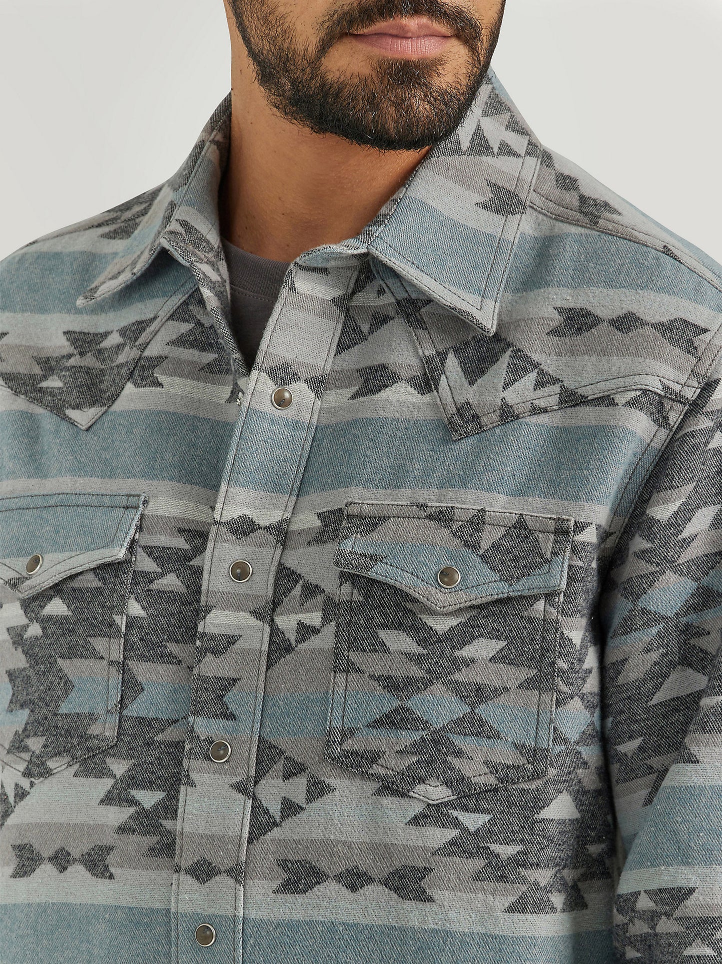 Men's Wrangler Retro Jacquard Snap Shirt - Blue