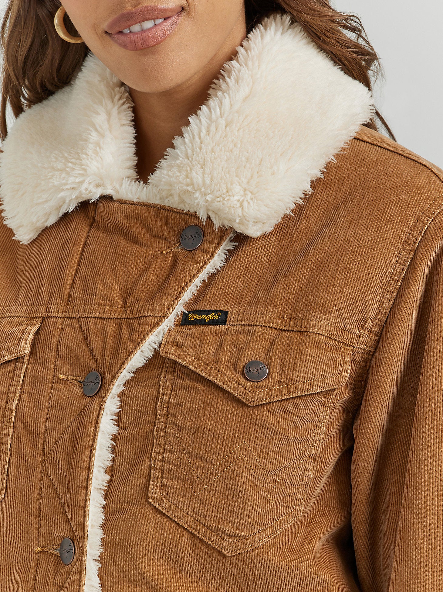 Corduroy sherpa lined jacket womens best sale