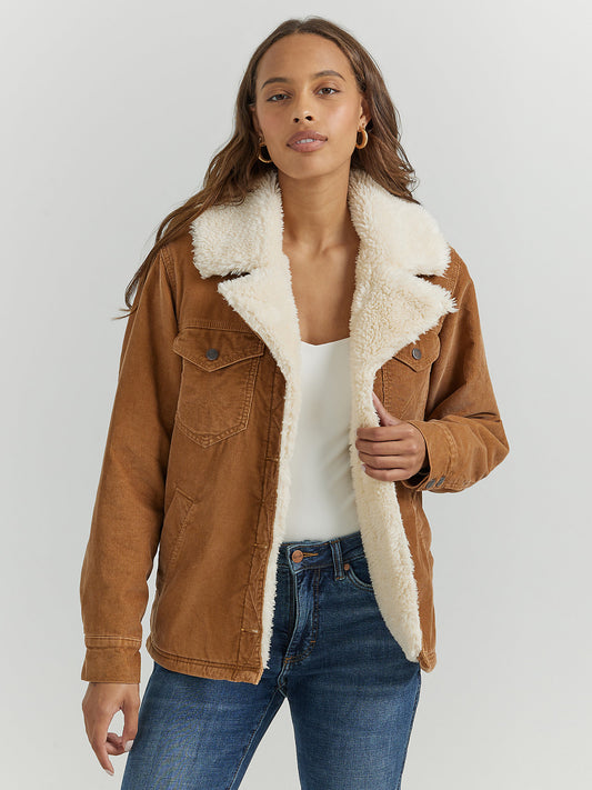 Women's Corduroy Sherpa Lined Coat