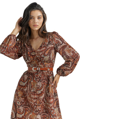 Paisley Maxi Dress- Burgandy