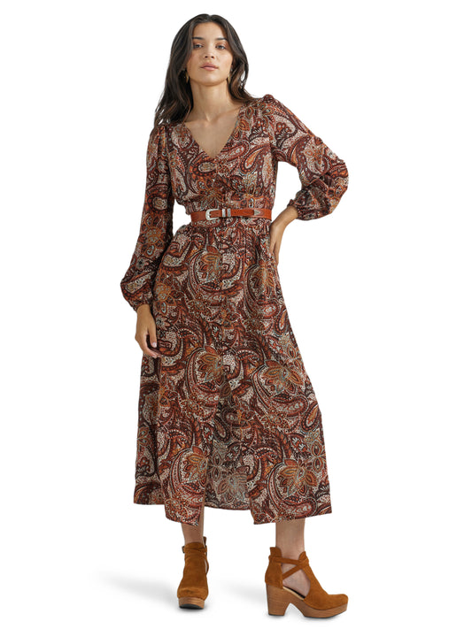 Paisley Maxi Dress- Burgandy