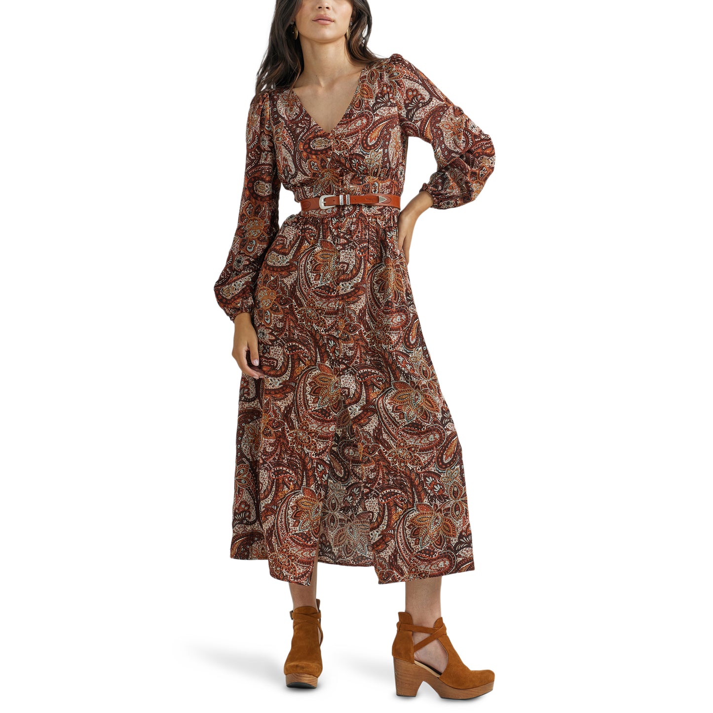 Paisley Maxi Dress- Burgandy