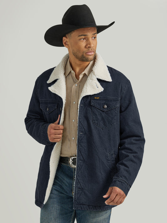 Men's Western Sherpa Lined Denim Jacket