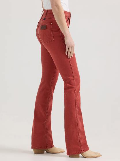 Retro Bailey High Rise Colorwash Bootcut Jeans-Red