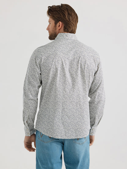 Mens Gray Vines Western Snap Shirt