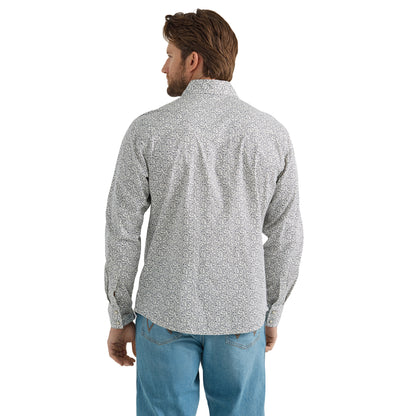 Mens Gray Vines Western Snap Shirt