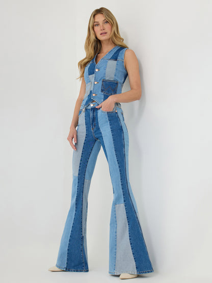 Denim Patchwork Bell Bottoms