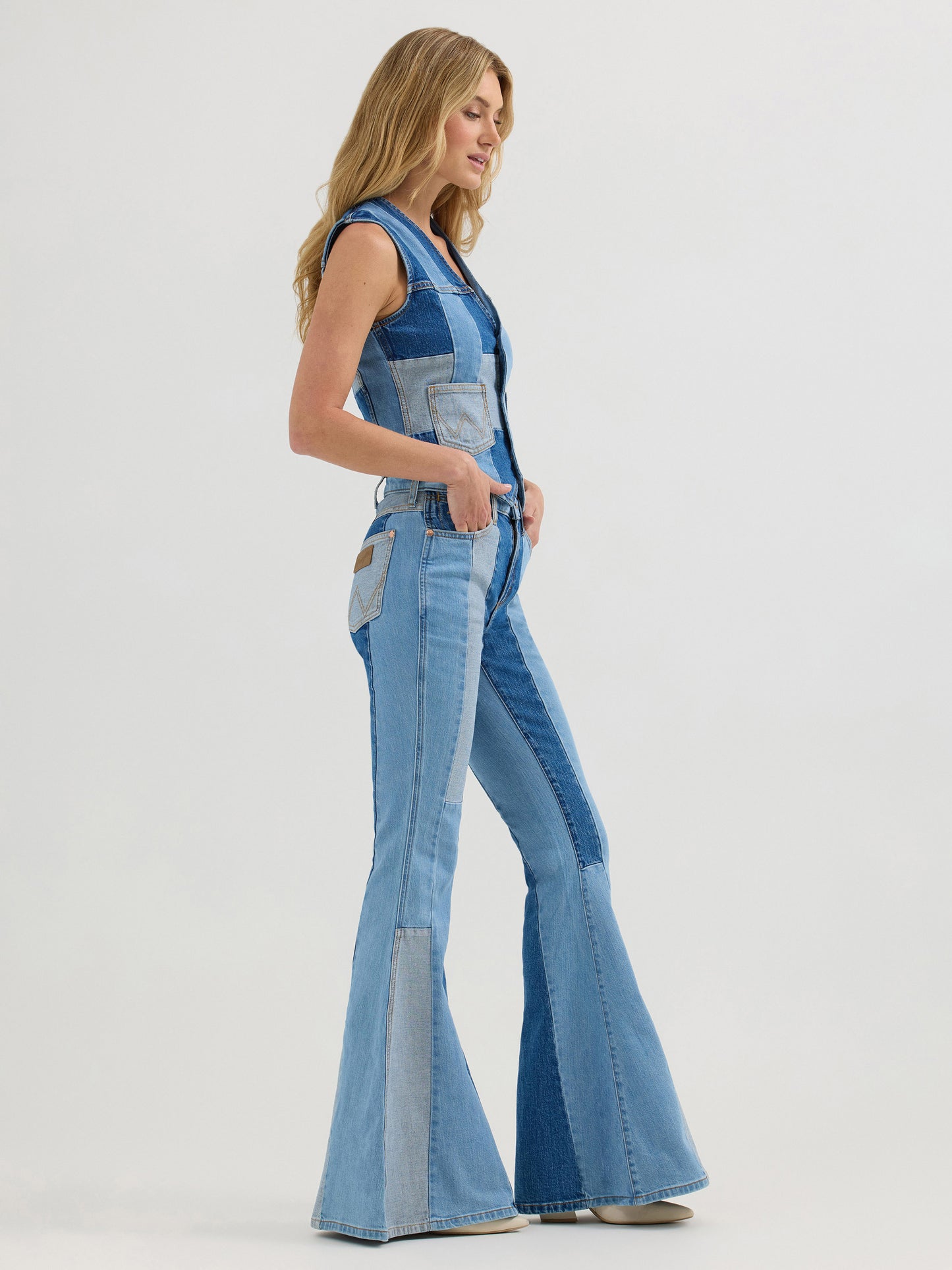 Denim Patchwork Bell Bottoms