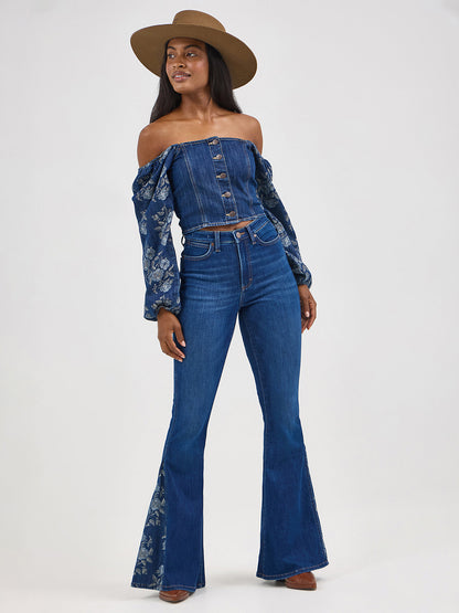 Denim Cropped Blouse