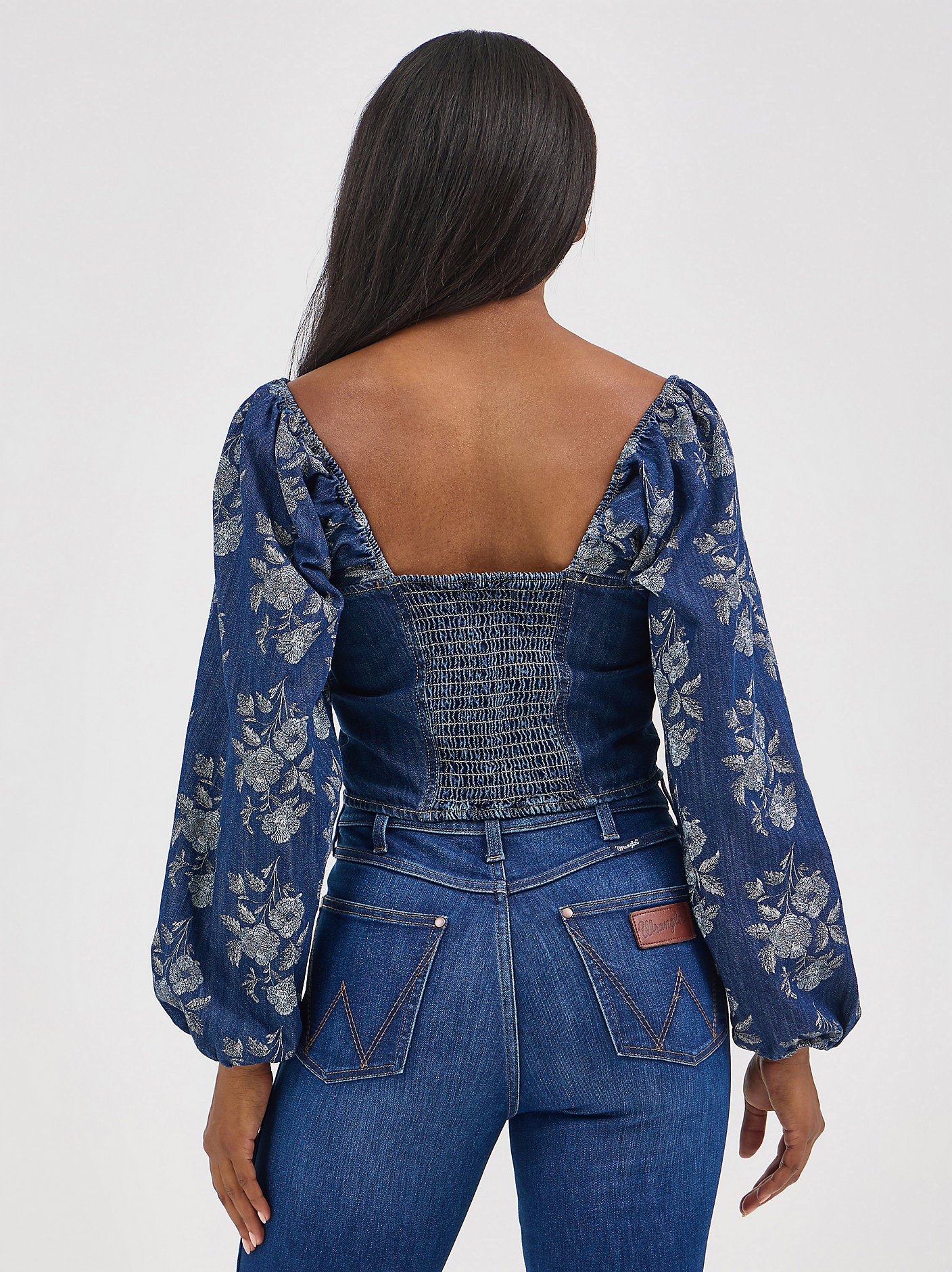 Denim Cropped Blouse