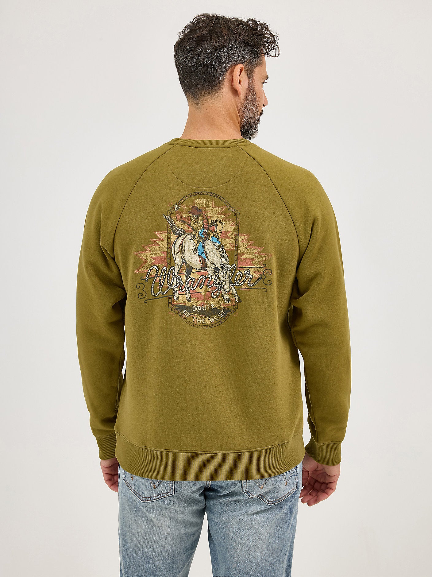 Men's Graphic Crew Sweatshirt - Olive