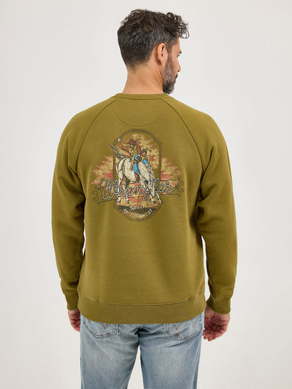 Men's Graphic Crew Sweatshirt - Olive