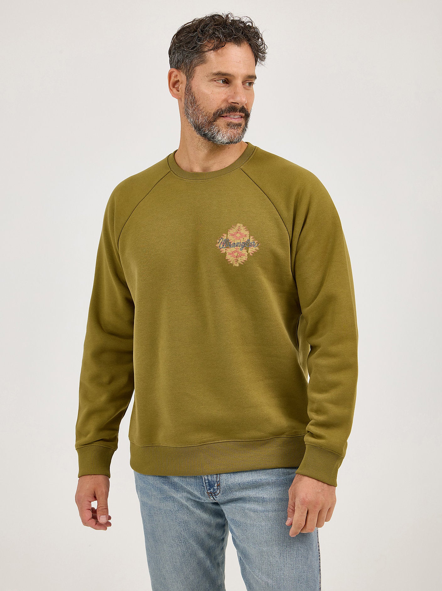 Men's Graphic Crew Sweatshirt - Olive